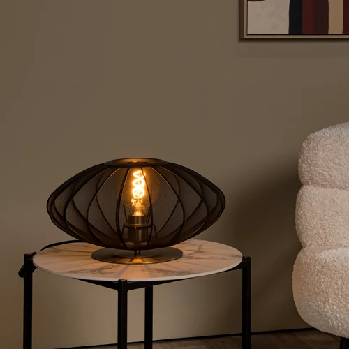 Lucide CORINA - Tischlampe - Ø 40 cm - 1xE27 - Schwarz - Atmosphäre 1